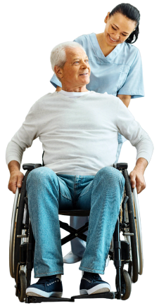 elderly man and his companion